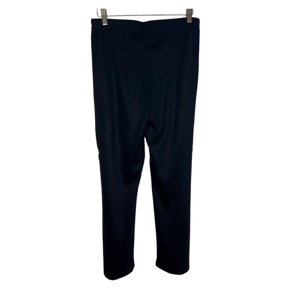 Misook Black Knit Pull On Wide Leg High Rise Pants Medium